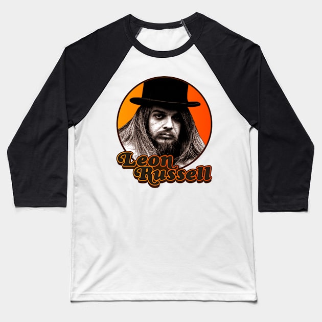 Leon Russell ))(( Retro Country Folk Legend Baseball T-Shirt by darklordpug